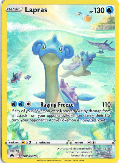 Lapras Ultra Rare Crown Zenith: Galarian Gallery GG05/GG70 NM