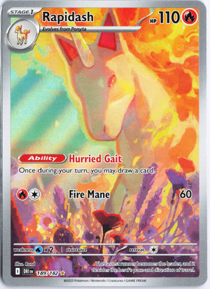 Rapidash Illustration Rare SV10: Destined Rivals 189/182 NM