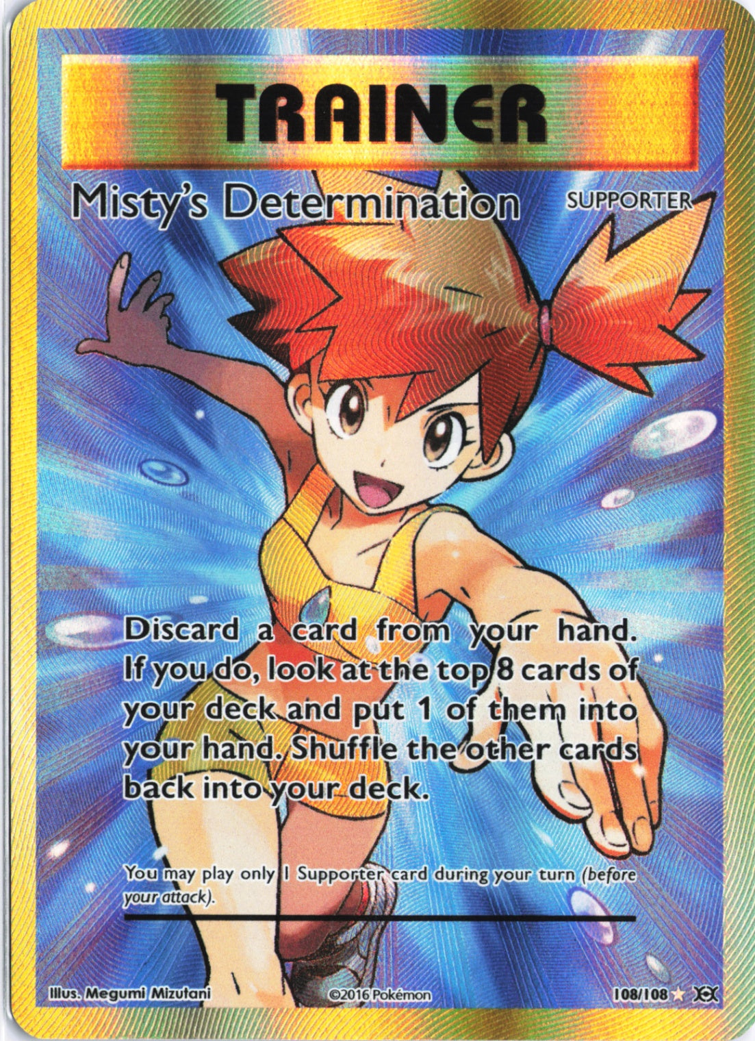 Misty's Determination (Full Art) Ultra Rare XY - Evolutions 108/108 NM