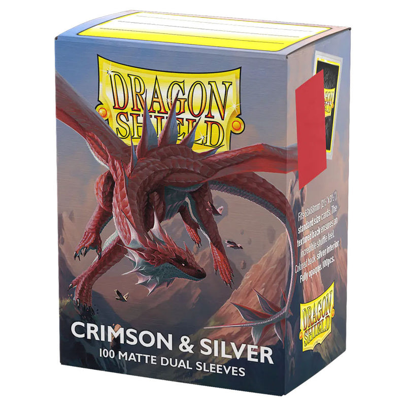 Dragon Shield: Crimson & Silver - Matte Dual Card Sleeves (100ct)