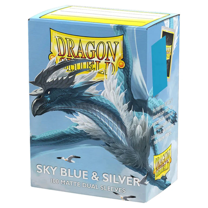 Dragon Shield: Sky Blue & Silver - Matte Dual Card Sleeves (100ct)