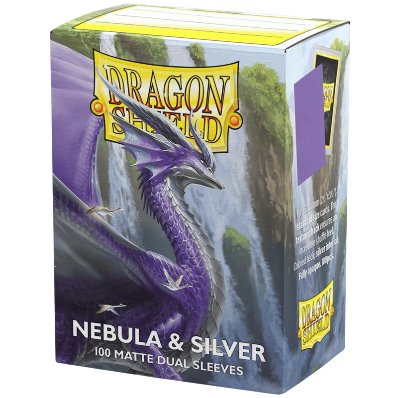 Dragon Shield Sleeves: Matte Dual - Nebula & Silver (100Ct)