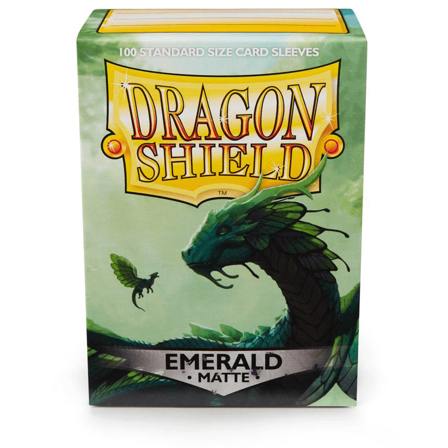 Dragon Shield Standard Size Card Game Sleeves Box (100)- Matte Emerald