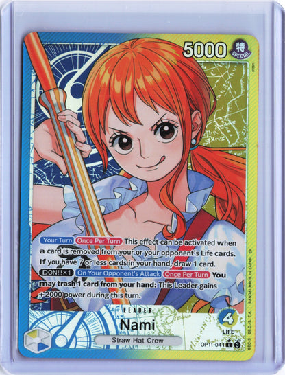 Nami (041) (Alternate Art) L A Fist of Divine Speed OP11-041 NM