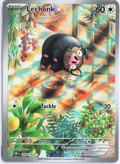Lechonk Illustration Rare SV03: Obsidian Flames 209/197 NM