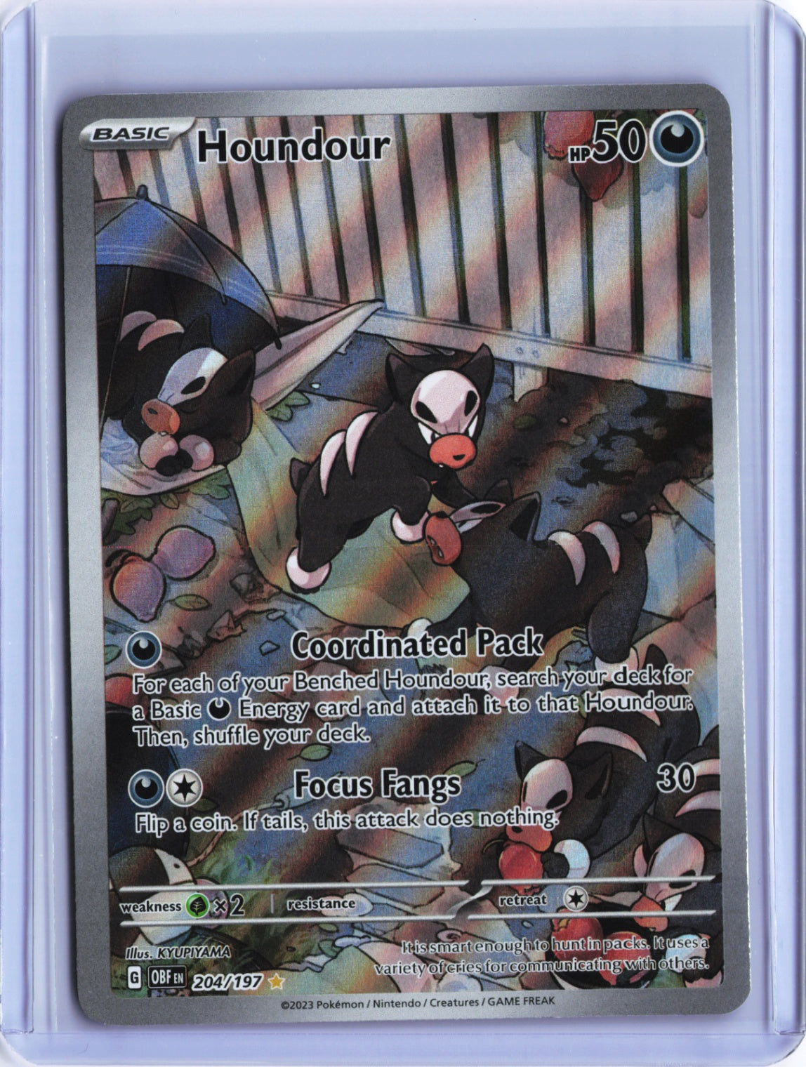 Houndour - Illustration Rare SV03: Obsidian Flames 204/197 NM