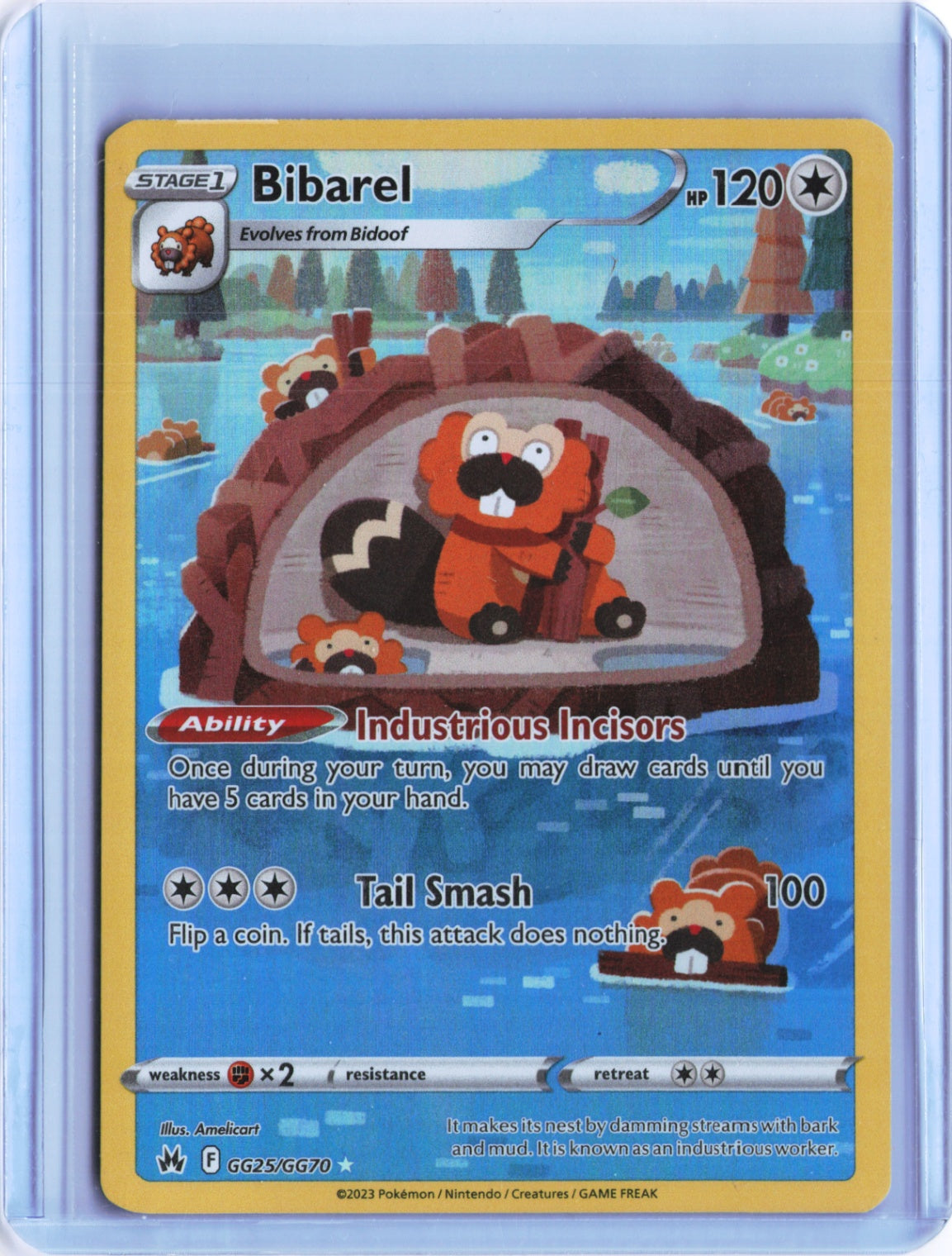 Bibarel Ultra Rare Crown Zenith: Galarian Gallery GG25/GG70 NM
