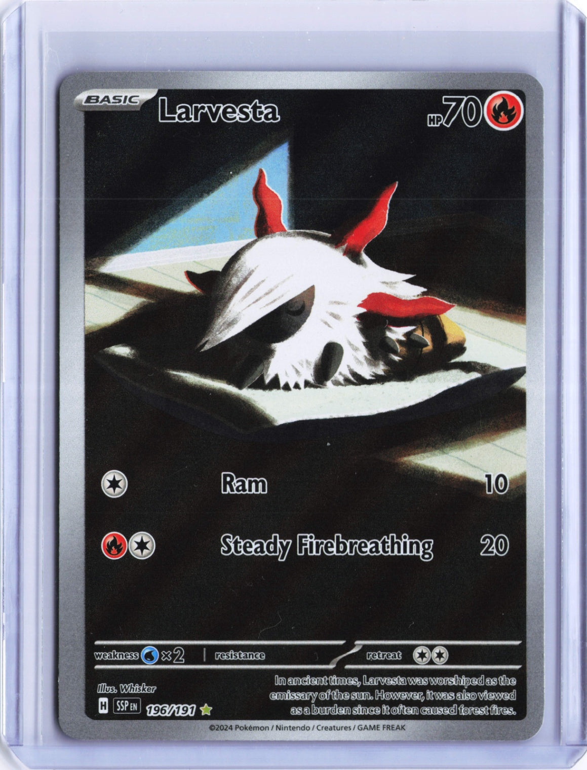 Larvesta - Illustration Rare SV08: Surging Sparks 196/191 NM