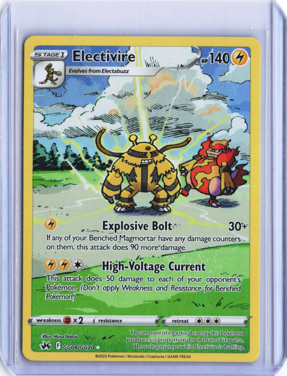 Electivire Ultra Rare Crown Zenith: Galarian Gallery GG08/GG70 NM
