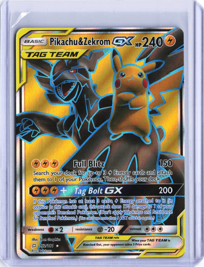 Pikachu & Zekrom GX (Full Art) Ultra Rare SM - Team Up 162/181 NM